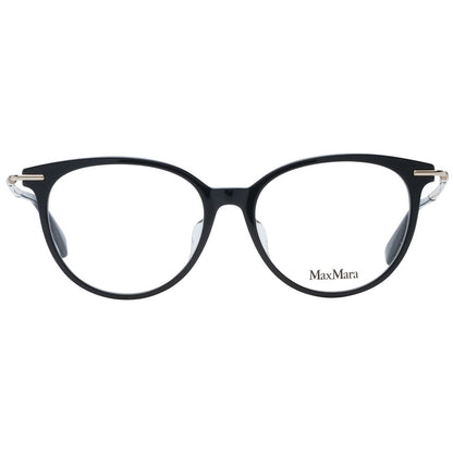 Eyeglasses Frames by Max Mara for women in plastic black features an refined silhouette, showcasing a sophisticated black coloured frame and refined full-frame frame design for a refined look.