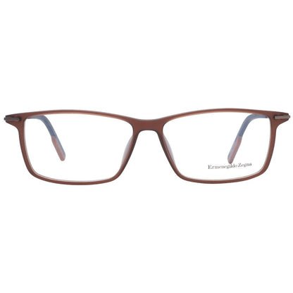 Eyeglasses Frames by Ermenegildo Zegna for men in plastic and brown showcases an refined full-frame frame design featuring a sophisticated brown coloured frame for an refined and refined aesthetic.