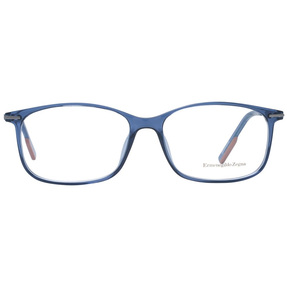 Eyeglasses Frames by Ermenegildo Zegna for men in titanium and blue showcases an refined full-frame frame design featuring a sophisticated blue coloured frame for an refined and refined aesthetic.