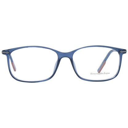 Eyeglasses Frames by Ermenegildo Zegna for men in titanium and blue showcases an refined full-frame frame design featuring a sophisticated blue coloured frame for an refined and refined aesthetic.