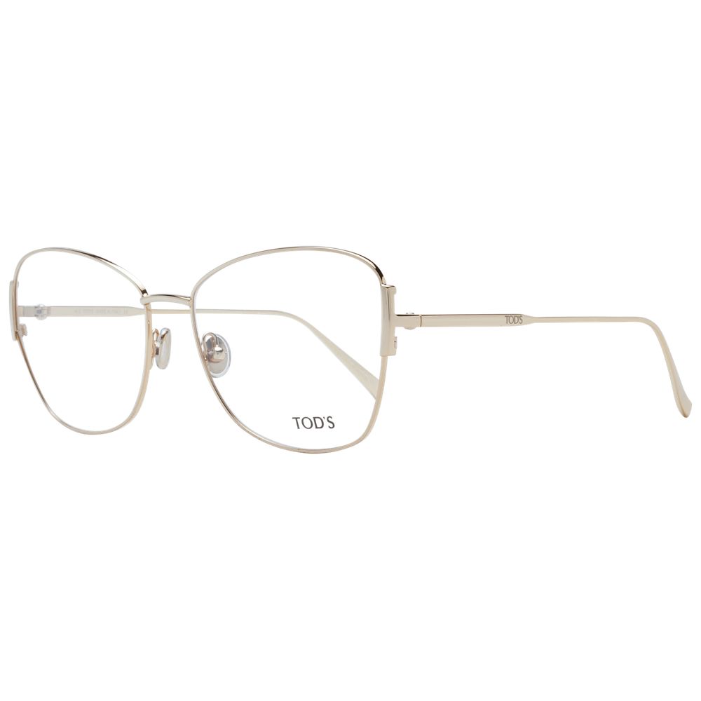 Eyeglasses Frames by Tod's for women in metal gold showcases a refined full-frame frame design with a refined gold coloured frame finish for a refined and sophisticated look.
