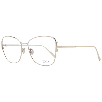 Eyeglasses Frames by Tod's for women in metal gold showcases a refined full-frame frame design with a refined gold coloured frame finish for a refined and sophisticated look.