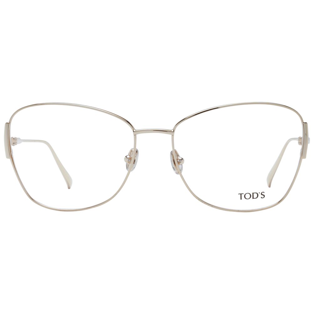 Eyeglasses Frames by Tod's for women in metal gold features a refined silhouette, showcasing a refined gold coloured frame and full-frame frame design for a sophisticated, premium look.