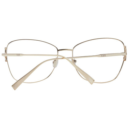 Eyeglasses Frames by Tod's for women in metal gold showcases a reflective silhouette, artfully incorporating a sophisticated gold coloured frame with a distinct full-frame frame design.