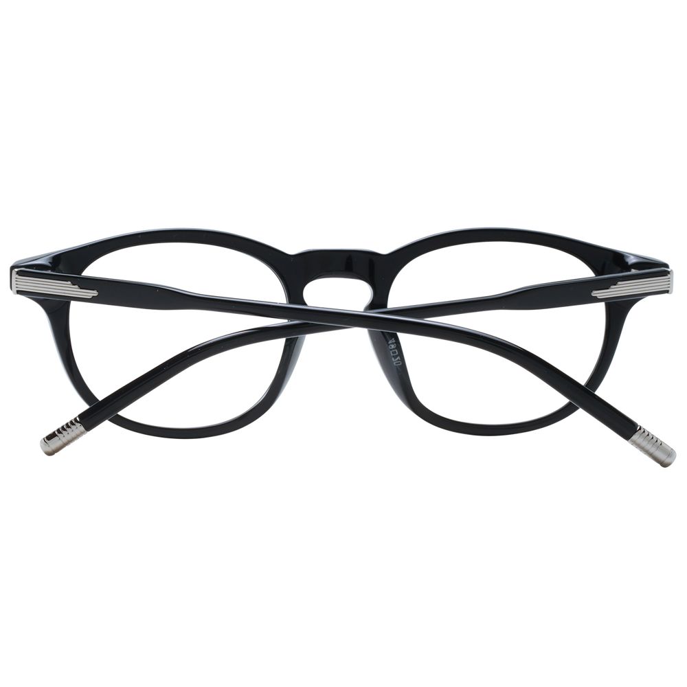Eyeglasses Frames by Lozza for men in acetate and black showcases an refined full-frame frame design featuring a sophisticated black coloured frame for an refined and refined aesthetic.