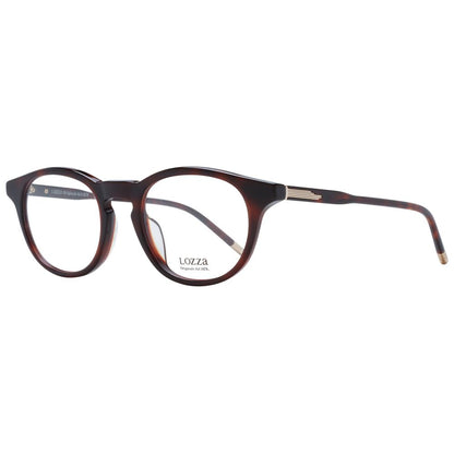 Eyeglasses Frames by Lozza for men in acetate brown features an refined silhouette, showcasing a sophisticated brown coloured frame and refined full-frame frame design for a refined look.