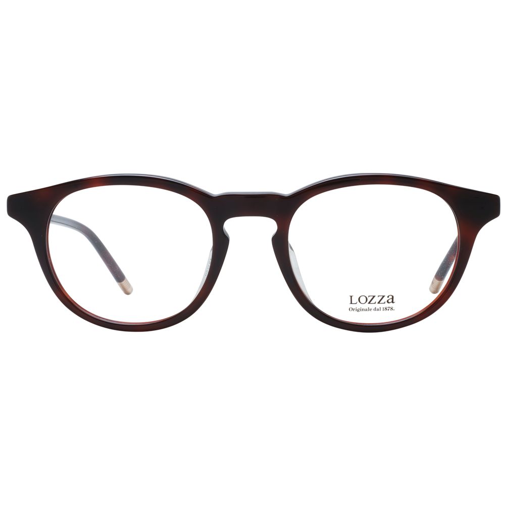 Eyeglasses Frames by Lozza for men in acetate brown showcases a refined full-frame frame design with a refined brown coloured frame finish for a refined and sophisticated look.