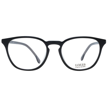 Eyeglasses Frames by Lozza for unisex in acetate black features an refined silhouette, showcasing the refined black coloured frame and sophisticated full-frame frame design.