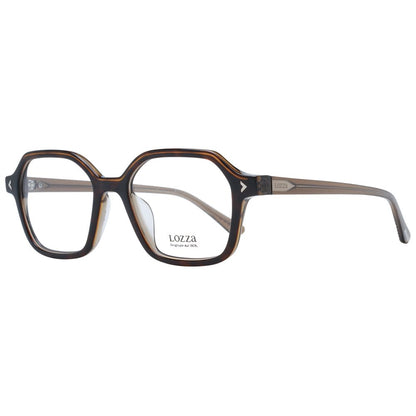 Eyeglasses Frames by Lozza for unisex in acetate brown features an refined silhouette, showcasing a sophisticated brown coloured frame and refined full-frame frame design for a refined look.