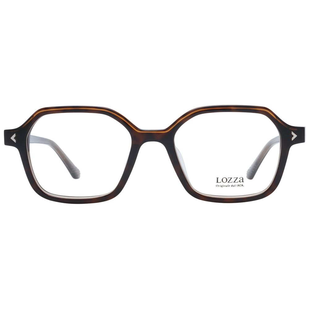 Eyeglasses Frames by Lozza for unisex in acetate and brown showcases an refined full-frame frame design featuring a sophisticated brown coloured frame for an refined and refined aesthetic.