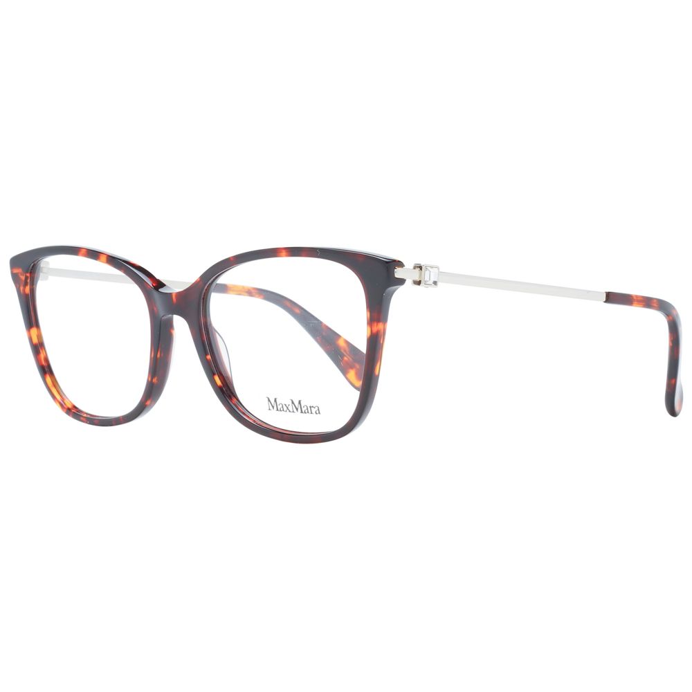 Eyeglasses Frames by Max Mara for women in plastic brown showcases a refined full-frame frame design with a refined brown coloured frame finish for a refined and sophisticated look.