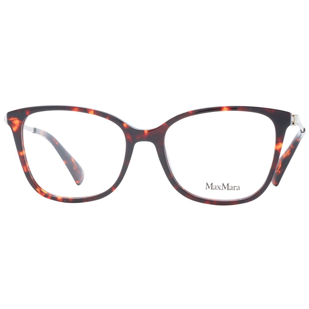 Eyeglasses Frames by Max Mara for women in plastic brown features an refined silhouette, showcasing a sophisticated brown coloured frame and refined full-frame frame design for a refined look.