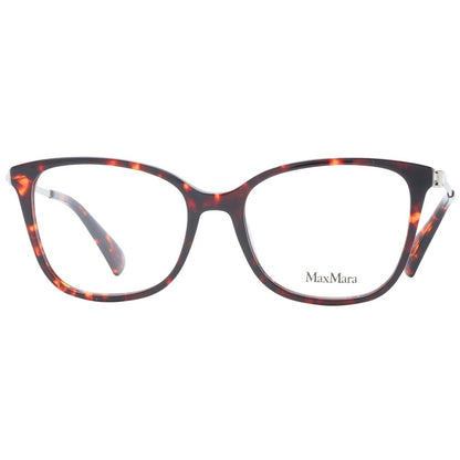 Eyeglasses Frames by Max Mara for women in plastic brown features an refined silhouette, showcasing a sophisticated brown coloured frame and refined full-frame frame design for a refined look.