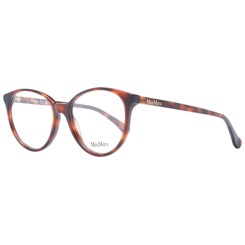 Eyeglasses Frames by Max Mara for women in plastic brown features an refined silhouette, showcasing a sophisticated brown coloured frame and refined full-frame frame design for a refined look.