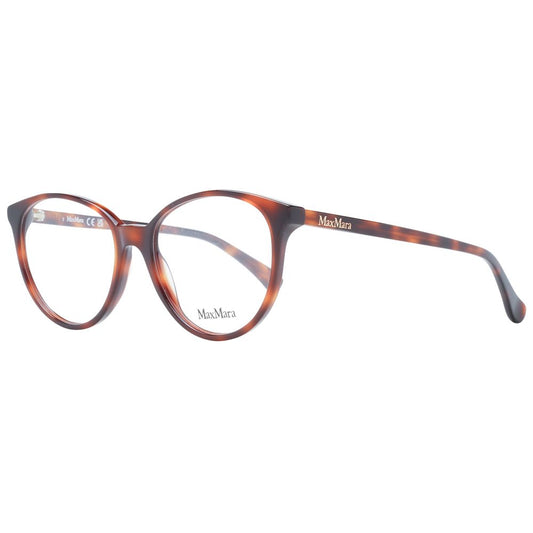 Eyeglasses Frames by Max Mara for women in plastic brown features an refined silhouette, showcasing a sophisticated brown coloured frame and refined full-frame frame design for a refined look.