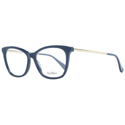 Eyeglasses Frames by Max Mara for women in plastic blue features a refined silhouette, showcasing a refined blue coloured frame and full-frame frame design for a sophisticated, premium look.
