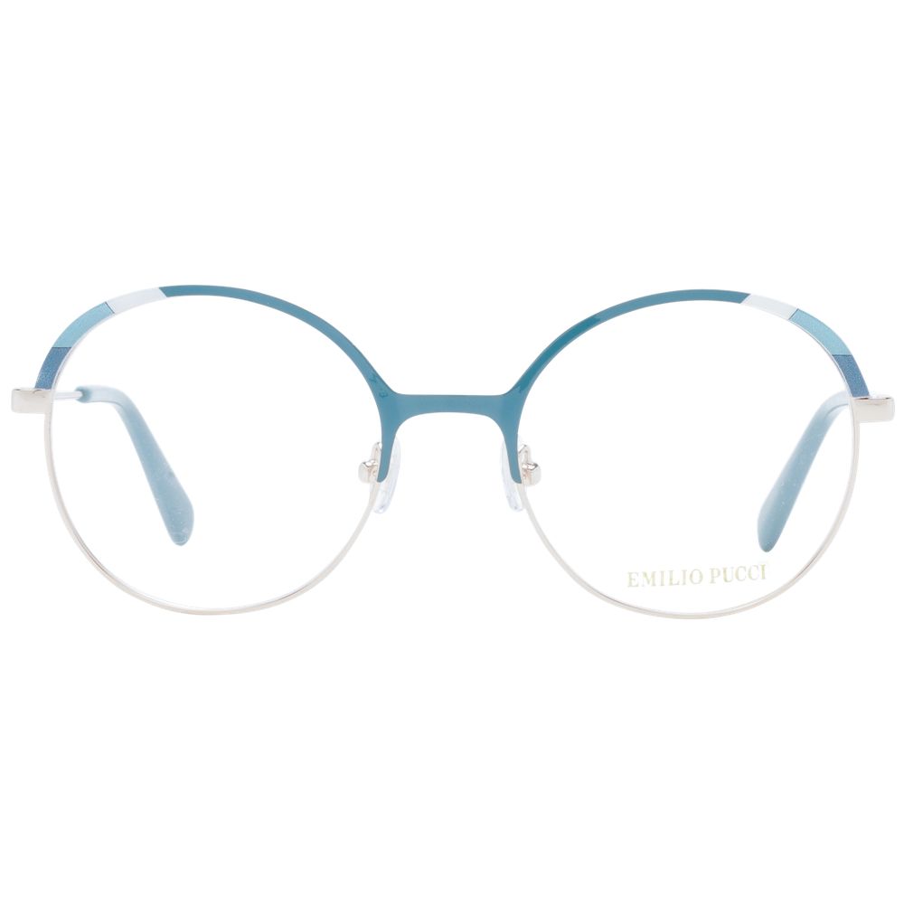 Eyeglasses Frames by Emilio Pucci for women in metal turquoise features an refined silhouette, showcasing the refined turquoise coloured frame and sophisticated full-frame frame design.