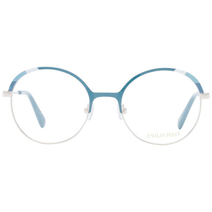 Eyeglasses Frames by Emilio Pucci for women in metal turquoise features an refined silhouette, showcasing the refined turquoise coloured frame and sophisticated full-frame frame design.