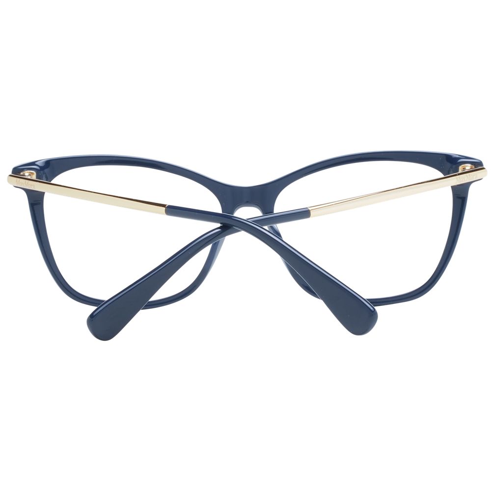 Eyeglasses Frames by Max Mara for women in plastic blue showcases a refined full-frame frame design with a refined blue coloured frame finish for a refined and sophisticated look.