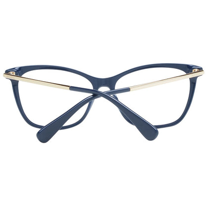 Eyeglasses Frames by Max Mara for women in plastic blue showcases a refined full-frame frame design with a refined blue coloured frame finish for a refined and sophisticated look.