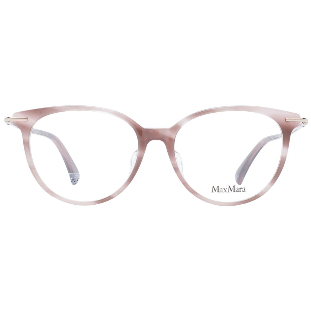 Eyeglasses Frames by Max Mara for women in plastic pink features a refined silhouette, showcasing a refined rose coloured frame and full-frame frame design for a sophisticated, premium look.