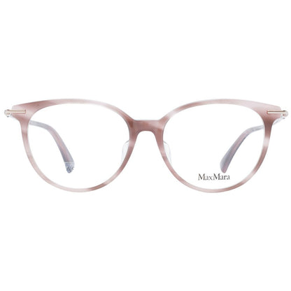 Eyeglasses Frames by Max Mara for women in plastic pink features a refined silhouette, showcasing a refined rose coloured frame and full-frame frame design for a sophisticated, premium look.