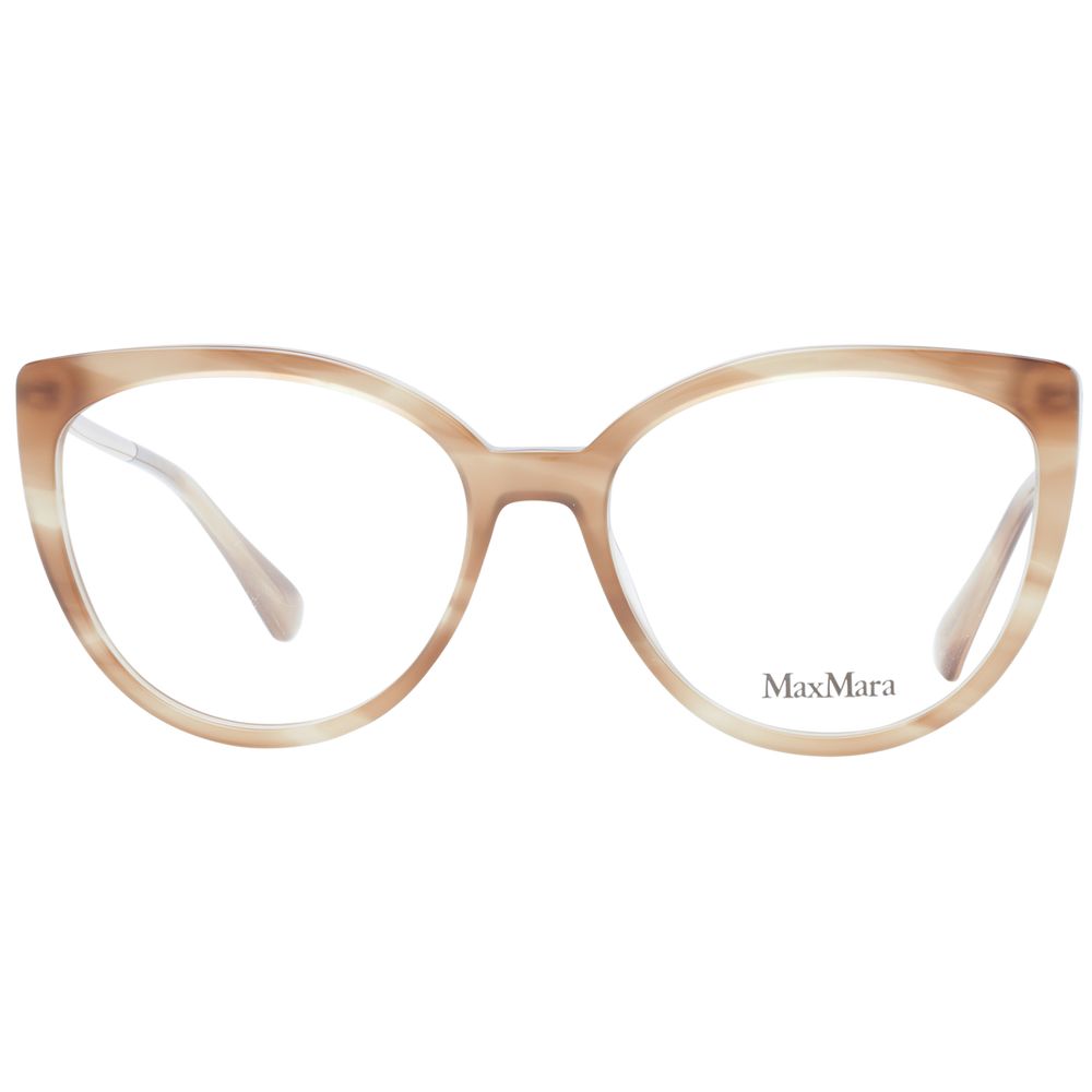 Eyeglasses Frames by Max Mara for women in plastic brown features a refined silhouette, showcasing a refined brown coloured frame and full-frame frame design for a sophisticated, premium look.