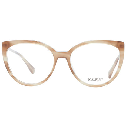 Eyeglasses Frames by Max Mara for women in plastic brown features a refined silhouette, showcasing a refined brown coloured frame and full-frame frame design for a sophisticated, premium look.