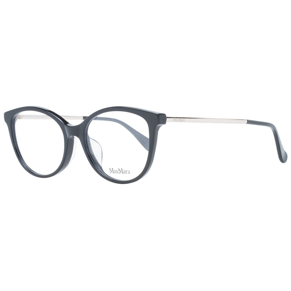 Eyeglasses Frames by Max Mara for women in metal black showcases a refined full-frame frame design with a refined black coloured frame finish for a refined and sophisticated look.