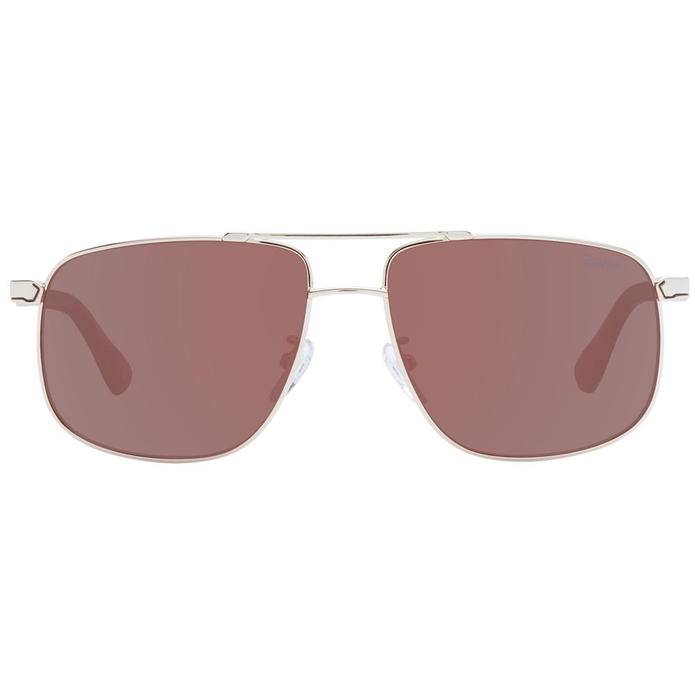 Sunglasses by BMW for men in metal rose-gold showcases a ethereal silhouette, featuring rose-gold coloured frame aviator full-rim frame design with mirrored category-3-dark-tint lens for a ethereal finish.