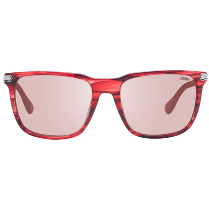 This Sunglasses by BMW for men in plastic red presents a sumptuous silhouette, showcasing a sumptuous full-rim square frame design in red coloured frame and high-performance mirrored category-3-dark-tint lens.