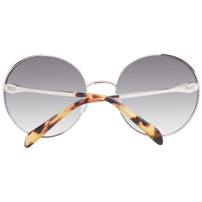 Sunglasses by Emilio Pucci for women in metal rose-gold features an lustrous full-rim round frame design with rose-gold coloured frame detailing and gradient category-2-medium-tint lens for a lustrous aesthetic.