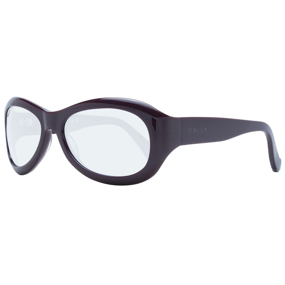 Sunglasses by Bally for unisex in plastic and purple featuring an opulent full-rim oval frame design with a sophisticated purple coloured frame finish and high-performance non-polarized category-1-light-tint lens.