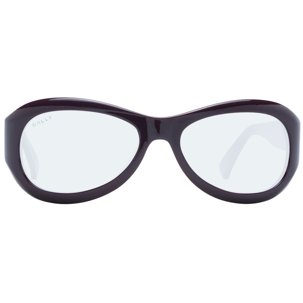 Sunglasses by Bally for unisex in and purple presents a sumptuous silhouette, featuring purple coloured frame and full-rim oval frame design with non-polarized category-1-light-tint lens for a sumptuous look.