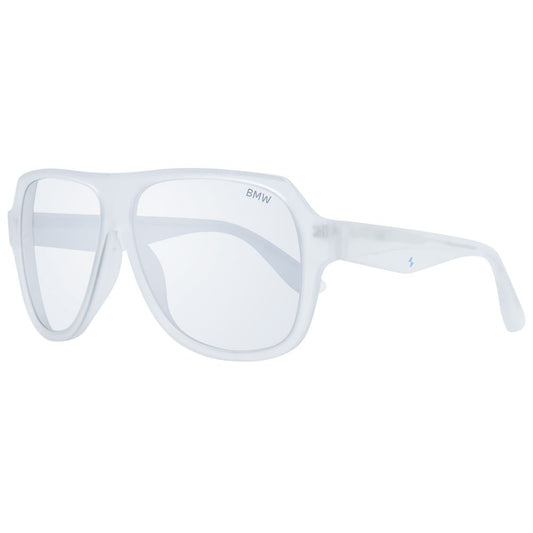 Sunglasses by BMW for men in plastic white showcases a ethereal silhouette, featuring white coloured frame aviator full-rim frame design with mirrored category-3-dark-tint lens for a ethereal finish.