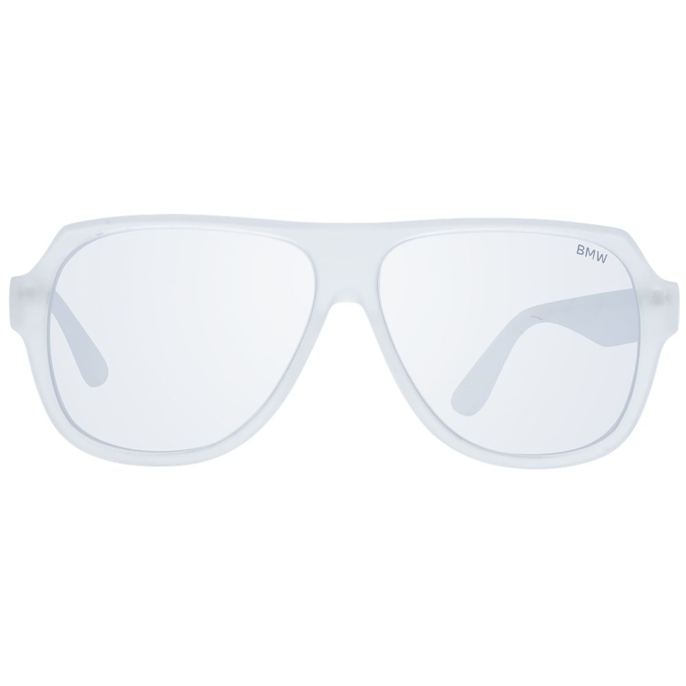 Sunglasses by BMW for men in plastic white features an ethereal aviator full-rim frame design with white coloured frame frames and mirrored category-3-dark-tint lens for a ethereal finish.
