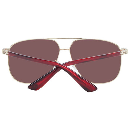 Sunglasses by BMW for men in metal gold features a sumptuous silhouette, showcasing a sumptuous aviator full-rim frame design in gold coloured frame with high-performance mirrored category-3-dark-tint lens.