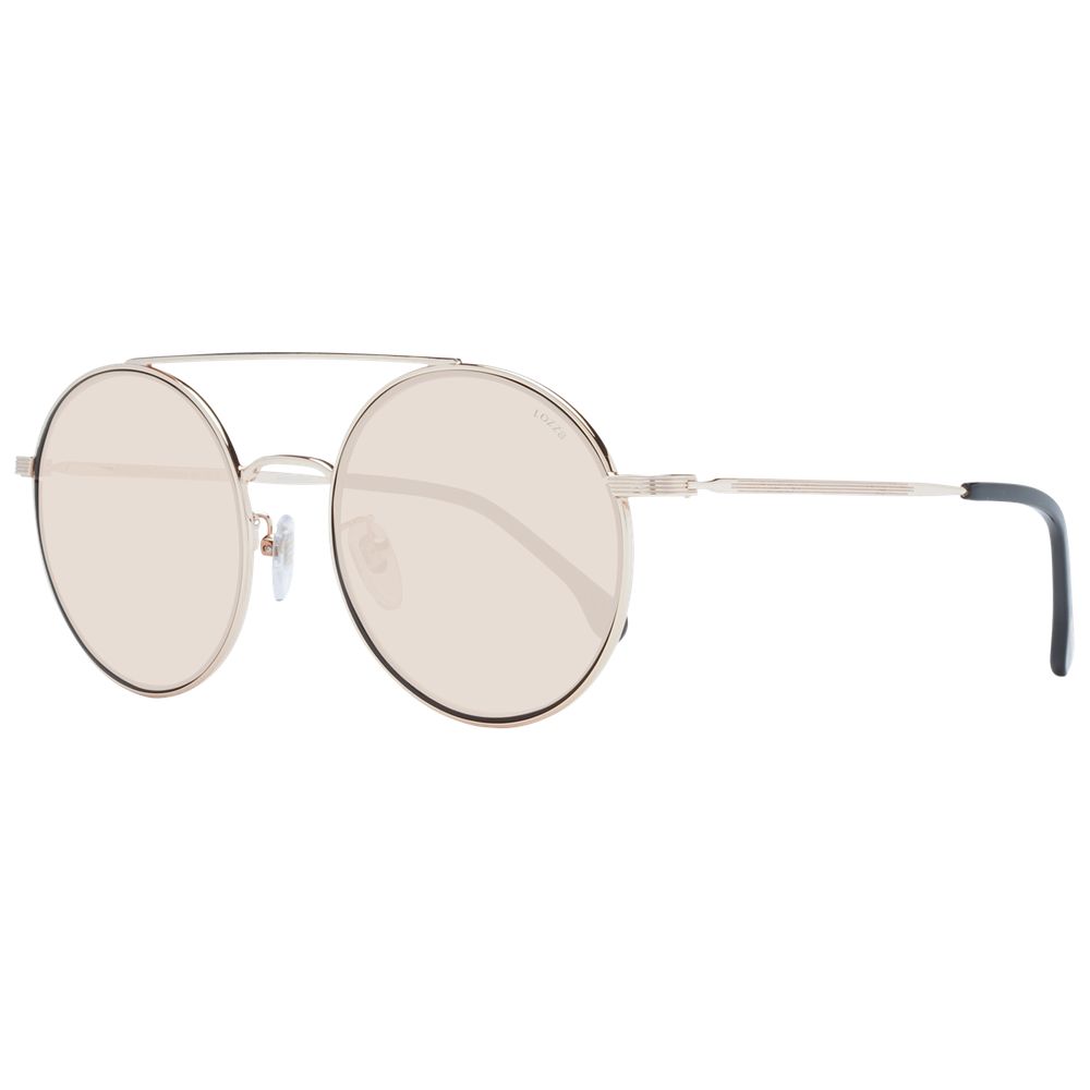 Sunglasses by Lozza for unisex in metal and gold presents a sumptuous silhouette, featuring gold coloured frame and aviator full-rim frame design with mirrored category-1-light-tint lens for a sumptuous look.