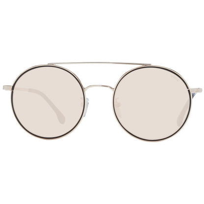 Sunglasses by Lozza for unisex in metal and gold featuring an opulent aviator full-rim frame design with a sophisticated gold coloured frame finish and high-performance mirrored category-1-light-tint lens.
