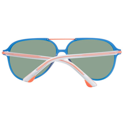 Police Aviator Polarized Dark-Tint Plastic Sunglasses - Blue