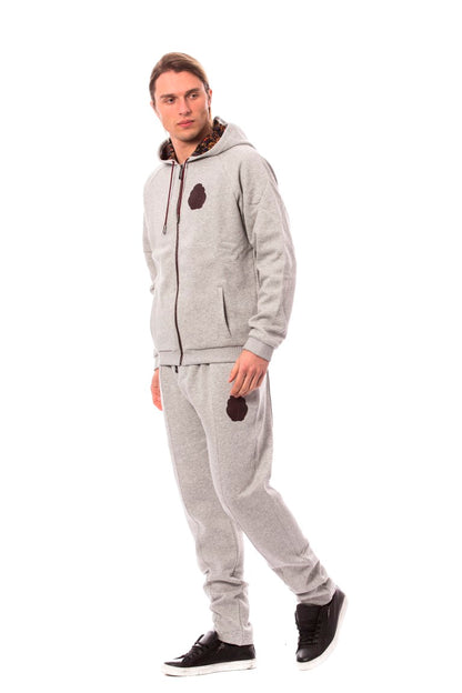 Billionaire Italian Couture Men's Gray Cotton Hooded Sweatsuit
