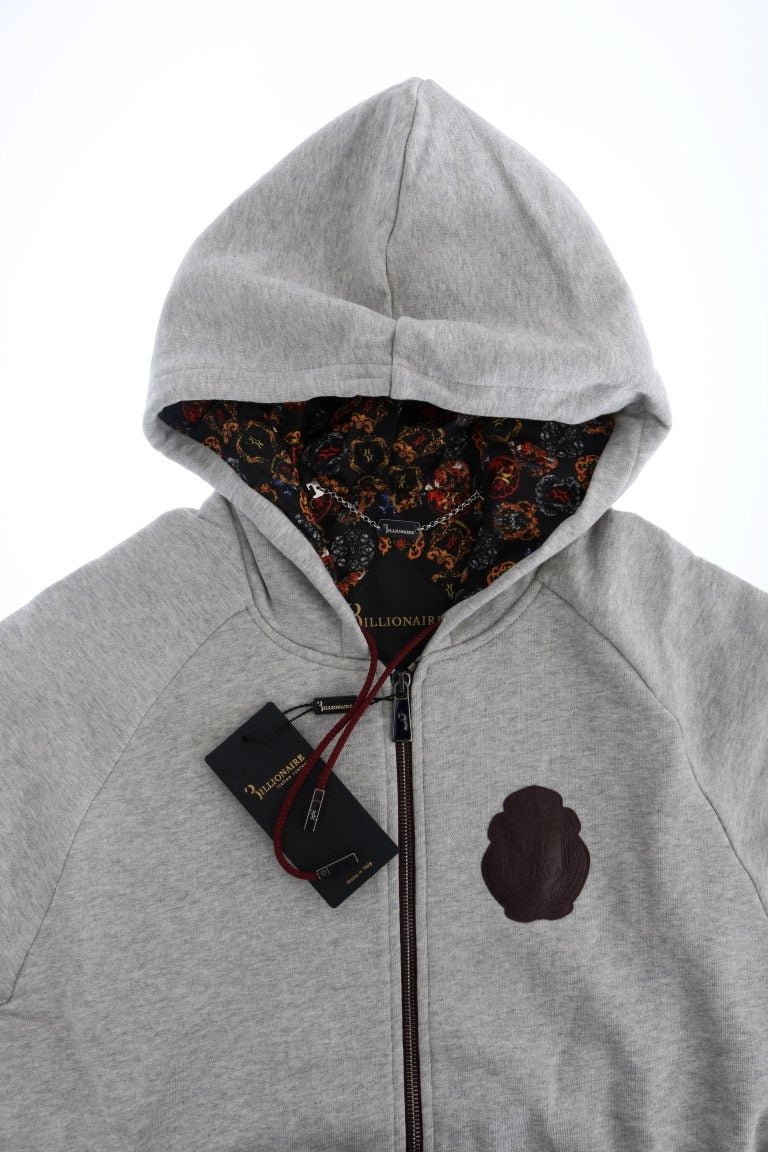 Billionaire Italian Couture Men's Gray Cotton Hooded Sweatsuit