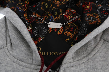 Billionaire Italian Couture Men's Gray Cotton Hooded Sweatsuit