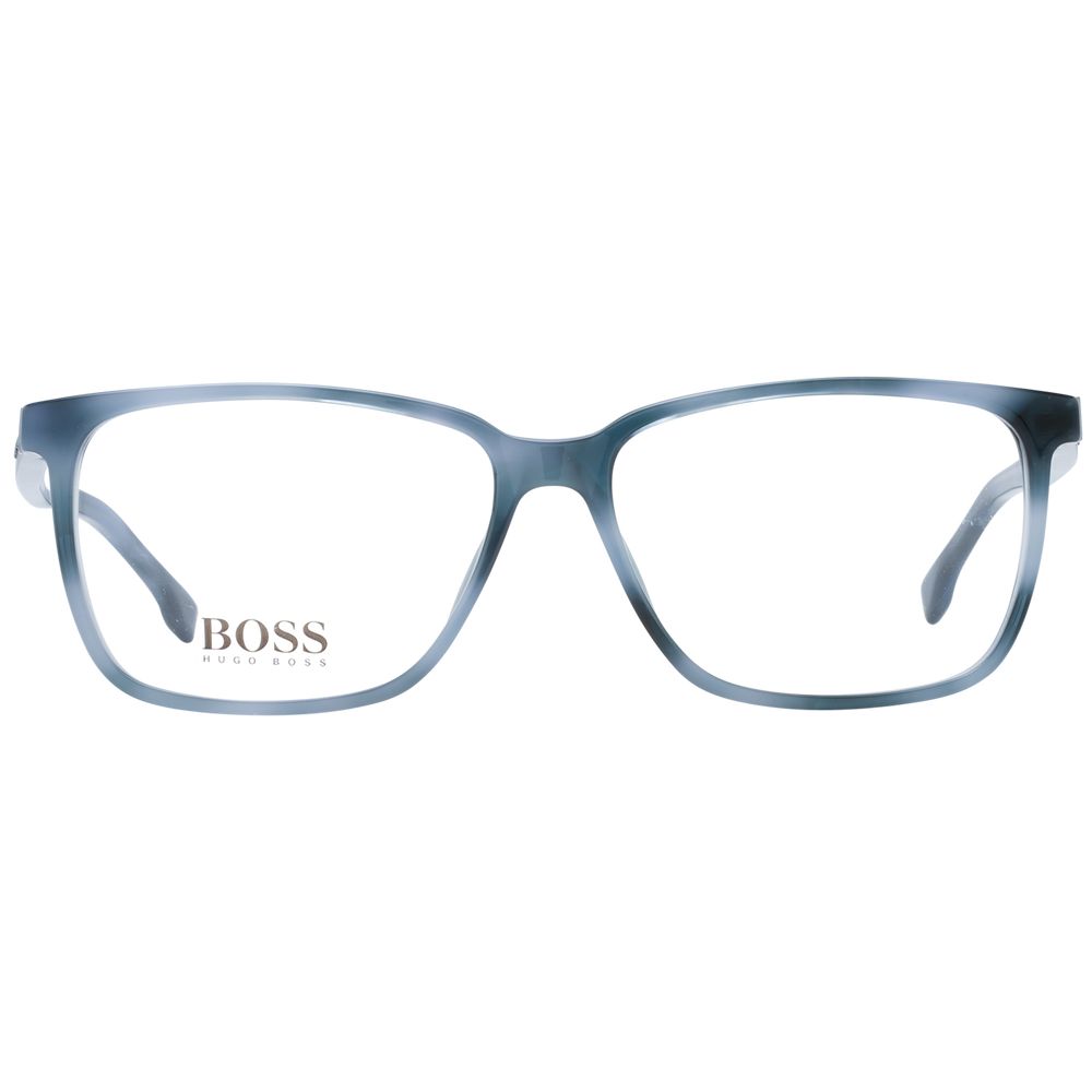 Eyeglasses Frames by Hugo Boss for men in acetate and blue showcases an refined full-frame frame design featuring a sophisticated blue coloured frame for an refined and refined aesthetic.