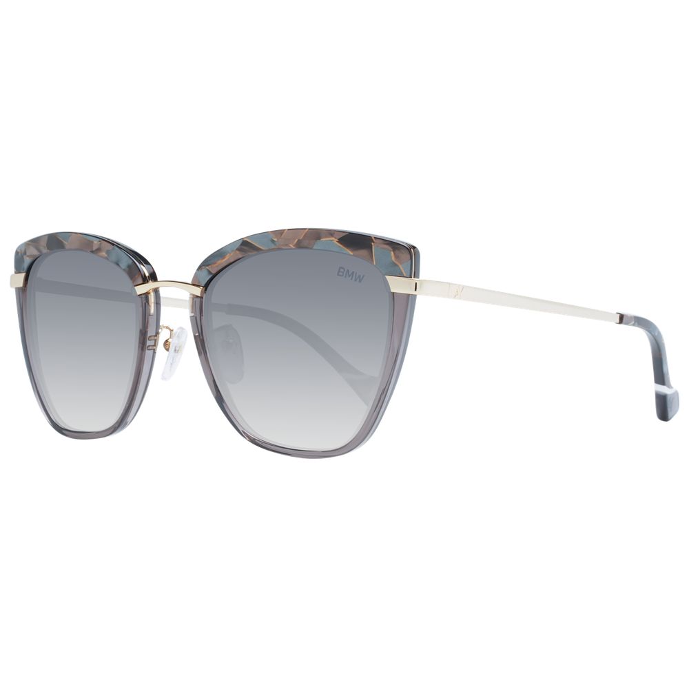 Sunglasses by Yalea for women in metal and gray presents a sumptuous silhouette, featuring gray coloured frame and full-rim square frame design with polarized gradient category-3-dark-tint lens for a sumptuous look.