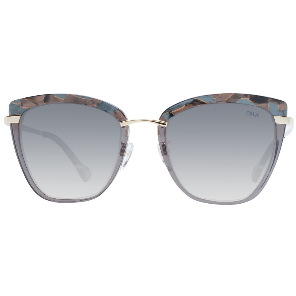 Sunglasses by Yalea for women in metal and gray featuring an opulent full-rim square frame design with a sophisticated gray coloured frame finish and high-performance polarized gradient category-3-dark-tint lens.
