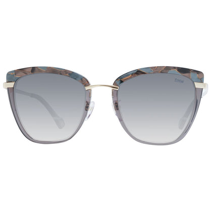 Sunglasses by Yalea for women in metal and gray featuring an opulent full-rim square frame design with a sophisticated gray coloured frame finish and high-performance polarized gradient category-3-dark-tint lens.