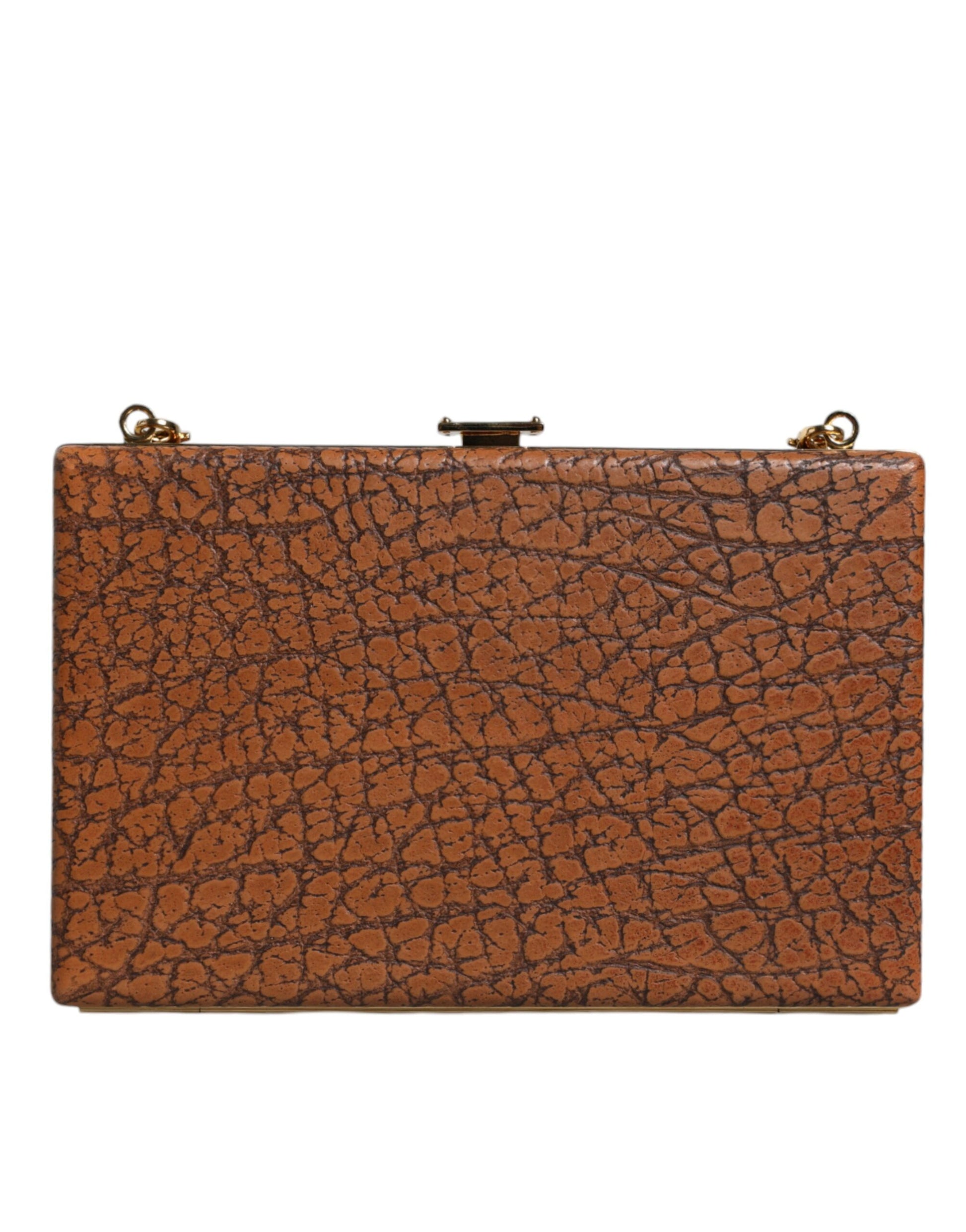 Micro Crossbody Box Clutch Convertible Handbag by Dolce & Gabbana for women in leather & brass black, brown & gold features a exquisite silhouette with a secure , ample cardholder, and versatile crossbody-strap & detachable-strap for a exquisite look.