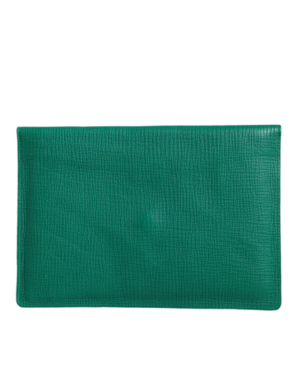 Mini Pouch Clutch Handbag by Dolce & Gabbana for women in leather & metal green showcases a sculptural silhouette, featuring a secure snap & button, ample , and versatile for a sculptural aesthetic.
