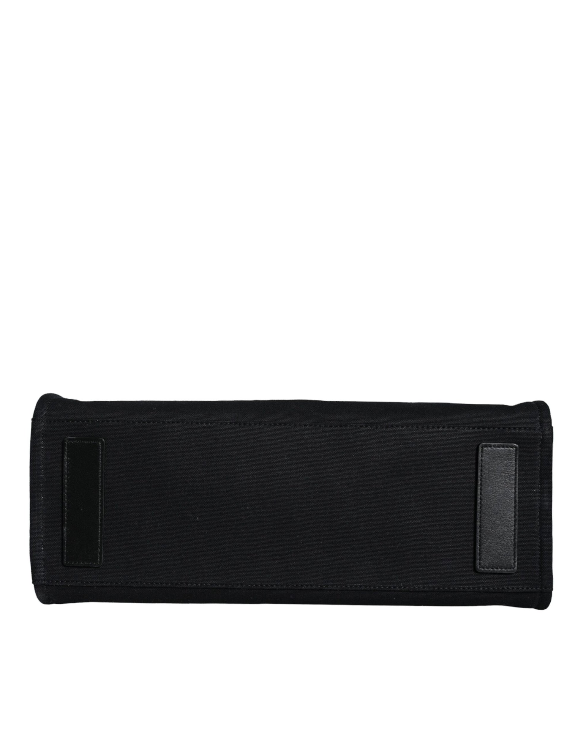 Crossbody Tote Bag by Versace for women in canvas & leather black features an jet-setting Canvas & Leather Crossbody Tote Bag design with a secure zipper, jet-setting , and versatile crossbody-strap, shoulder-strap, handle, adjustable-strap & detachable-strap for a jet-setting look.